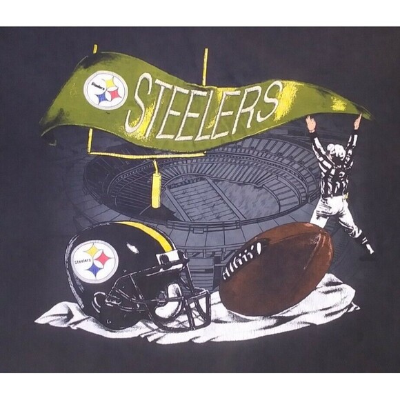 VTG Pittsburgh Steelers Three Rivers Stadium TShirt by Nutmeg Size XL USA Made - Picture 2 of 9